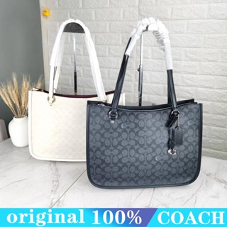 COACH c2591 Tyler Carryall กระเป๋าถือผู้หญิง/กระเป๋าช้อปปิ้ง/กระเป๋าโท้ทพิมพ์ลายคลาสสิก/เปิด