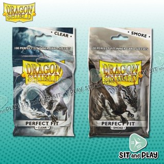 Dragon Shield - Perfect Fit Inner Card Sleeves ( Clear / Smoke ) ซองใส่การ์ด ชั้นในสุด สำหรับการ์ดขนาด Standard (แพ็ค...