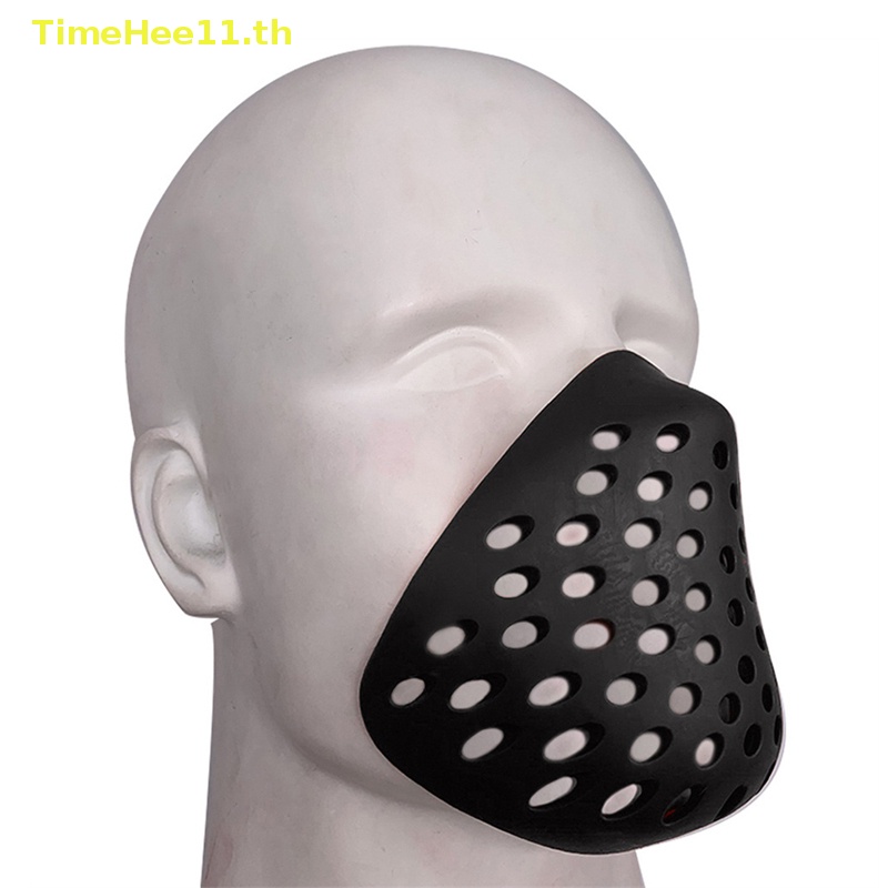 TimeHee หน้ากากคอสเพลย์ Props Silica สีดํา/สีแดง/สีขาวฮาโลวีนครึ่งหน้าหน้ากากปาก TH
