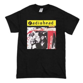 พร้อมส่ง ผ้าฝ้ายบริสุทธิ์ T-Shirt     BAND RADIOHEAD CREEP  BAJU HITAM PRIA BAND RADIOHEAD CREEP PRIA WANITA BAJU DEWASA