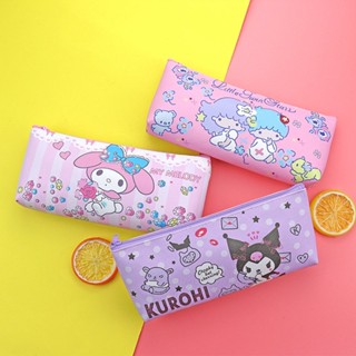 SANRIO กระเป๋าเครื่องเขียน กระเป๋าดินสอ หนัง PU ลายการ์ตูนซานริโอ้ สําหรับนักเรียน WJ075