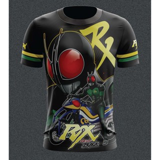 เสื้อกีฬาแขนสั้น ลาย Kamen Rider RX สีดํา 2021