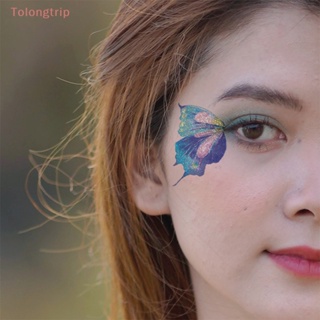 Tolongtrip&gt; สติกเกอร์รอยสักชั่วคราว ลายผีเสื้อ 3D กันน้ํา