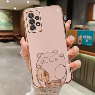 เคสโทรศัพท์ซิลิโคน TPU ลายแมวนําโชค 3d แบบยืดหยุ่น สําหรับ Samsung Galaxy A23 A21S A22 A20S A24 A20 A30 M32 M22 F42 4G 5G