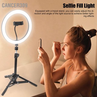  Cancer309 26 ซม. Selfie Ring Light ความสว่างสูง USB แบบชาร์จไฟได้ LED ริมโคมไฟพร้อมขาตั้งกล้องแบบปรับได้สำหรับการถ่ายภาพสตรีมสด