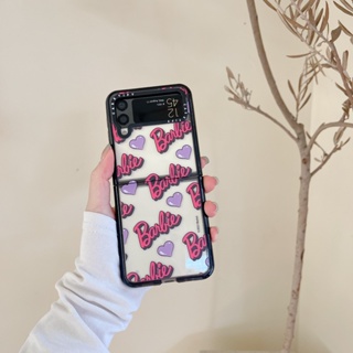 เคสโทรศัพท์มือถือแบบแข็ง ใส ฝาพับ ลายบาร์บี้ หรูหรา สําหรับ Samsung Galaxy Z Flip 4 3 5G Z Flip 3 Flip4