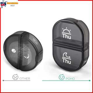กล่องเก็บยา วิตามิน 7 วัน แบบพกพา ทนทาน 14 ช่อง ใช้ซ้ําได้
