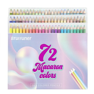 Brutfuner ชุดดินสอสี สีพาสเทล 72 ชิ้น สําหรับโรงเรียน แท่งเหลี่ยม สีไม้ สีพาสเทล JO361