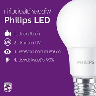 อุปกรณ์ส่องสว่าง หลอดไฟ PHILIPS LED 10W 6500K หลอดไฟฟิลิปส์ My care 10วัตต์ แสงขาว