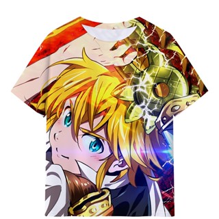 เสื้อยืดแขนสั้น พิมพ์ลายแอนิเมชั่น Seven Deadly Sins Taizai 3 มิติ สําหรับผู้ชาย