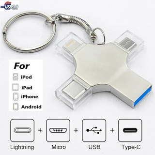 (พร้อมส่ง) แฟลชไดรฟ์ 4-in-1 USB 3.0 Type-C สําหรับ i O Sแท็บเล็ต Android สมาร์ทโฟน PC