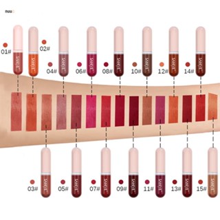 Saniye Liquid Matte ลิปสติกกันน้ำติดทนนาน Mini Red Lip Gloss พกพาสะดวก Capsule Lip Glaze Nuuo