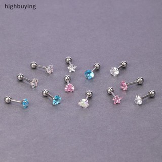 [highbuying] ต่างหูสตั๊ด คริสตัล หลากสี 5 มม. สําหรับผู้หญิง 1 คู่