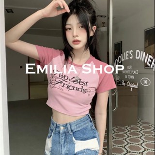 EMILIA SHOP  เสื้อยืด เสื้อครอป เสื้อผ้าแฟชั่นผู้หญิง สไตล์เกาหลี 2023 ใหม่  fashion สบาย สไตล์เกาหลี Comfortable A29J149 36Z230909