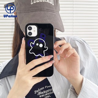 เคสป้องกันโทรศัพท์มือถือ TPU แบบนิ่ม ลายผี สีดํา สําหรับ iPhone 11 14 13 12 Pro Max X Xr Xs Max 8 7 6 6s Plus SE 2020