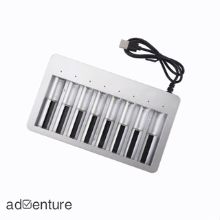 Adven Bmax แท่นชาร์จแบตเตอรี่ลิเธียม Usb 3.7v 18650 8 ช่อง สําหรับไฟฉาย ลําโพง ออดประตู