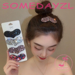 Somedayzl กิ๊บติดผม โลหะผสม รูปเรขาคณิต ประดับพลอยเทียม เข้ากับทุกการแต่งกาย สําหรับผู้หญิง