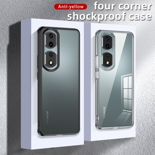 สําหรับ Honor 90 / 90 Pro เคส ELVEV กันกระแทก คริสตัลใส / เคลือบด้าน โค้งงอได้ PC + TPU เคสป้องกันด้านหลัง