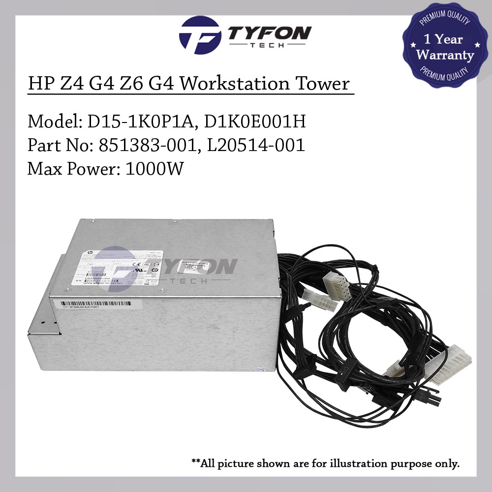 HP Z4 G4 Z6 G4 Workstation Tower แหล่งจ่ายไฟ PSU 1000W D15-1K0P1A D1K0E001H 851383-001 L20514-001 (ต