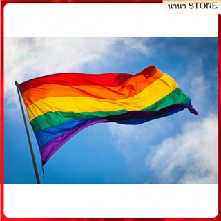 ธงแบนเนอร์โพลีเอสเตอร์ LGBT Pride สีรุ้ง ขนาดใหญ่ สําหรับกลางแจ้ง (60X90 ซม.)