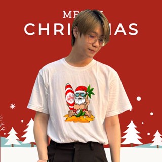 [COD]ลายSanta on the beach พร้อมส่ง ผ้า cotton 100%S-5XL