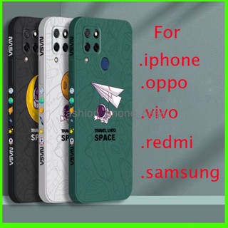 เคส realme c12 เคส realme c15 เคสโทรศัพท์มือถือ ซิลิโคน พิมพ์ลายนักบินอวกาศ มีลายด้านข้าง สําหรับ realme c12 c15