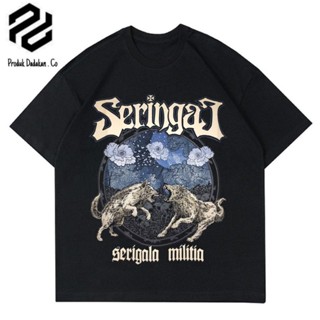 📦พร้อมส่ง kaos baju SERINGAI SERIGALA MILITIA / tshirt band metal musik rock / t-shirt  rap tee lokal / kaos VINTAGE