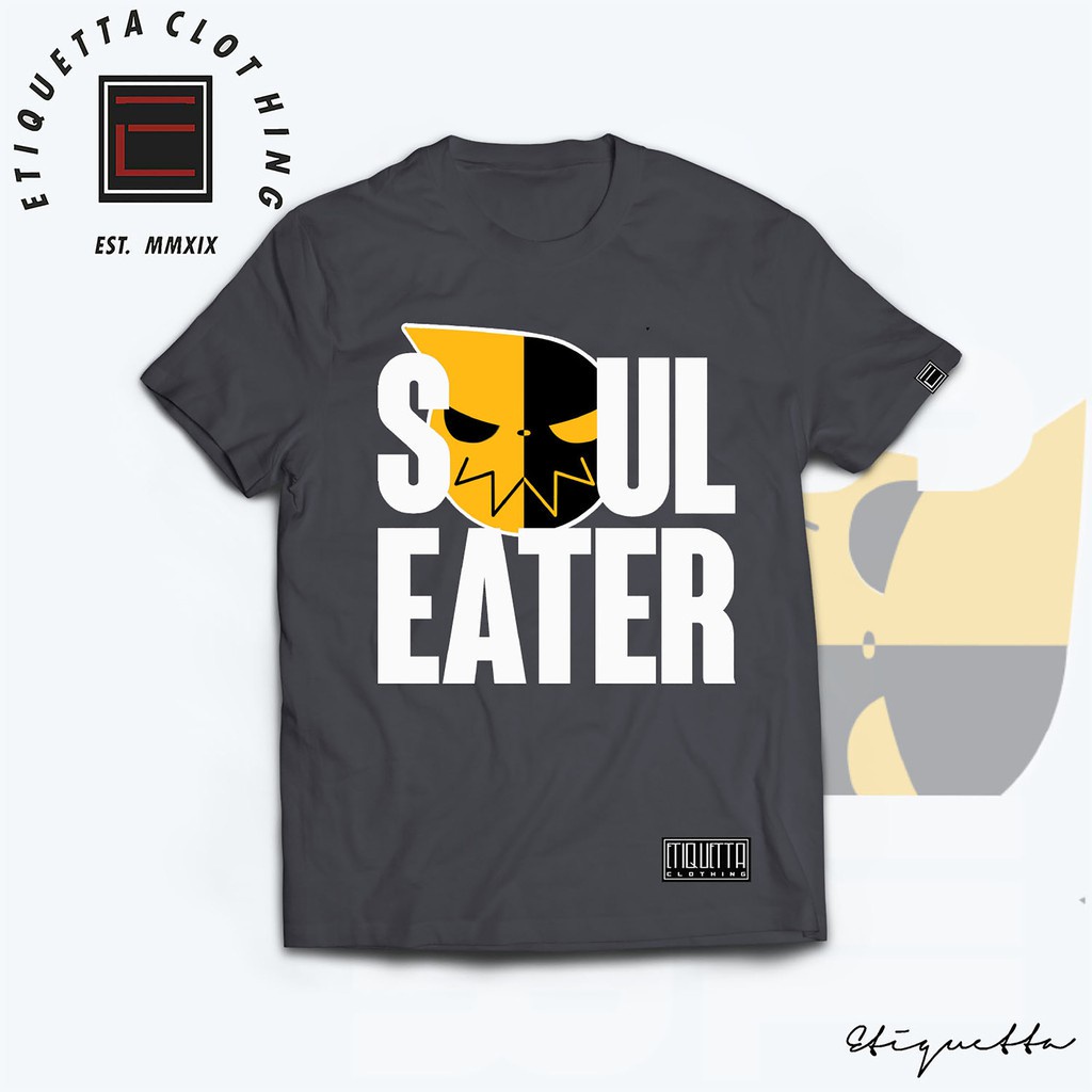 พร้อมส่ง Anime Shirt - Soul Eater - Logo v1 การเปิดตัวผลิตภัณฑ์ใหม่ T-shirt
