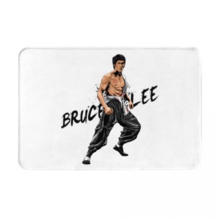 พรมเช็ดเท้า ผ้าสักหลาด กันลื่น ลายโลโก้ Bruce Lee ขนาด 16x24 นิ้ว แบบแห้งเร็ว สําหรับห้องน้ํา พร้อมส่ง