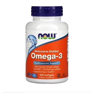 [ โอเมก้า 3 ] NOW Foods, Omega-3, 180 EPA / 120 DHA x 100 ซอฟเจล