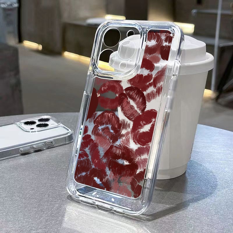 เคสโทรศัพท์มือถือแบบนิ่ม ใส ลายอวกาศ สาวเซ็กซี่ ริมฝีปากสีแดง สําหรับ Samsung Galaxy A14 A34 A54 A13 A23 A33 A53 A73 A32 A52 A72