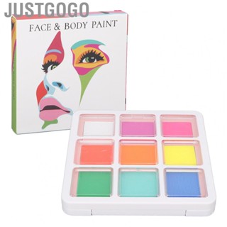 Justgogo Face Body Paint Oil  Bright Colors 9 Colors Face Body Paint Palettes  for Cosplay for Party for Adults  for DIY Painting   for Children