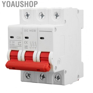 Yoaushop Miniature Circuit Breaker  Circuit Breaker Overload Protection Control Isolation 750V 25A Magnetic System 3P  for Solar PV System