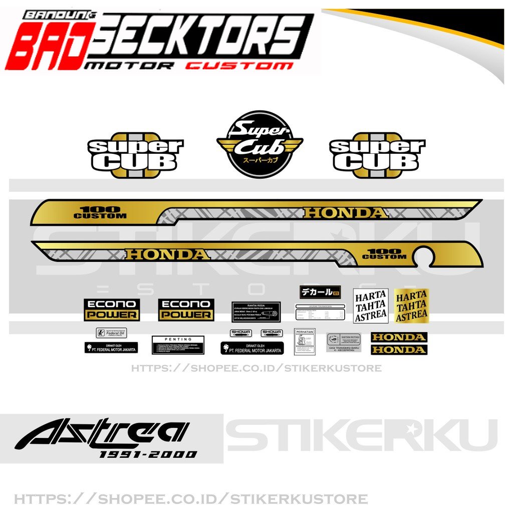 Striping Tiedye GRAND/IMPRESA/PRIMA/SUPER CUB/STICKER/ สติ๊กเกอร์ Antem BULUS 1991-2000