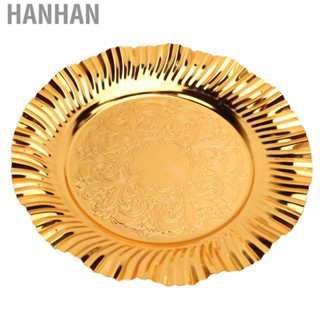 Hanhan Round Gold Serving Tray  20cm Diameter Gold Gold Candy Dish  for Wedding for Home