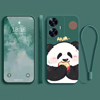 เคส REALME C55 เคส กรณีโทรศัพท์นิ่มรูปแบบหมีแพนด้าโชคดี