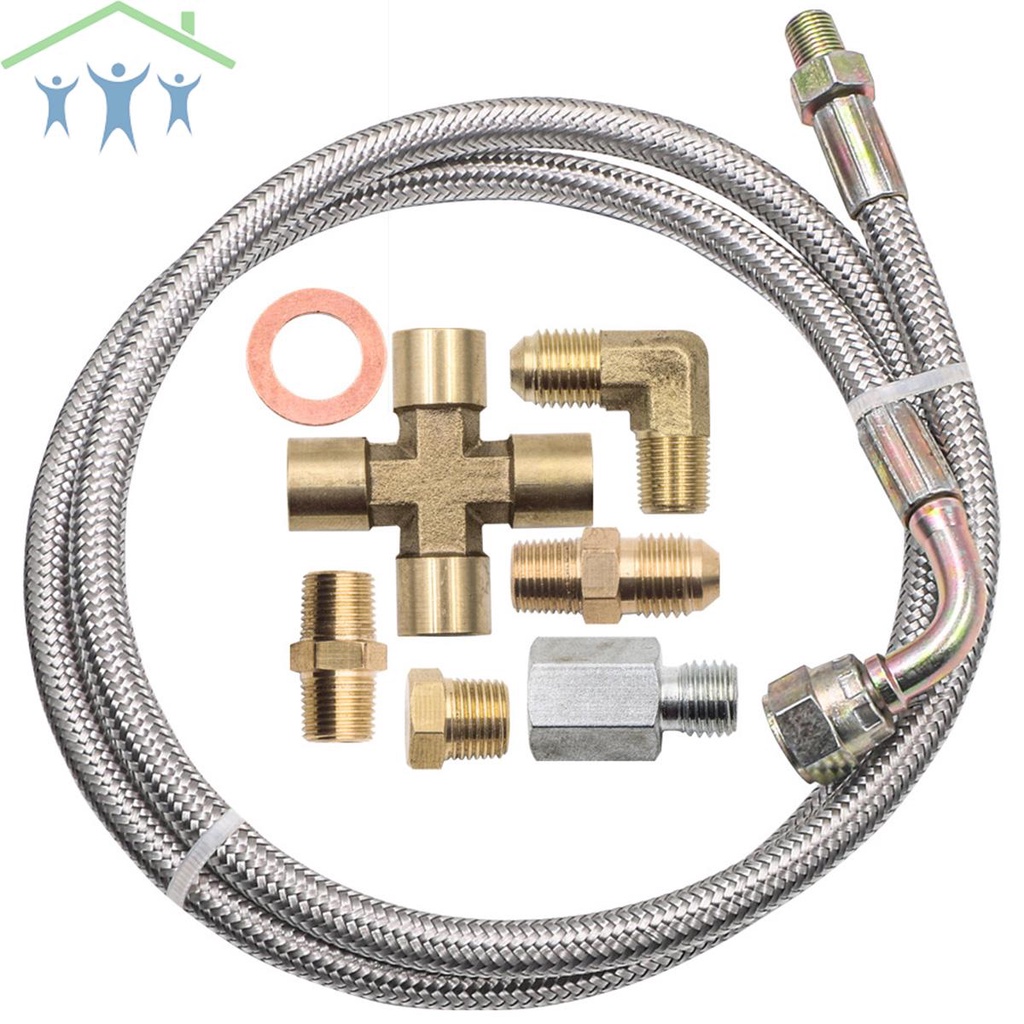 Turbo Oil Feed Line Kit Universal Oil Return Line Kit 1/8 NPT สําหรับ T3 T4 SHOPSBC4480