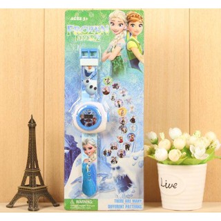 นาฬิกาข้อมือ Gift นาฬิกาเด็กลายการ์ตูนสำหรับฉายภาพ   ELSA HELLOKITTY  ฉายภาพได้ 20 ภาพ มีไฟ