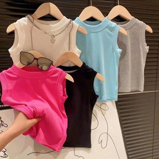 พร้อมส่ง ใหม่ เสื้อแขนกุด คอกลม ยืดหยุ่นสูง เข้ากับทุกการแต่งกาย แฟชั่นฤดูร้อน สไตล์เกาหลี ญี่ปุ่น สําหรับผู้หญิง 2023