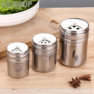 Lilishop Stainless Steel Spice Jars 410 Stainless Steel  Dispensing Thickened Bottom Spice Jars for Salt Sugar Spice