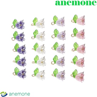 Anemone จี้ลูกปัด รูปดอกกล้วยไม้ กระดิ่ง แฮนด์เมด สําหรับทําเครื่องประดับ สร้อยคอ ต่างหู DIY