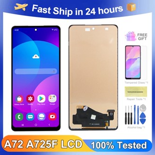 อะไหล่หน้าจอสัมผัสดิจิทัล LCD A725 100% สําหรับ Samsung Galaxy A72 4G A725F A725F/DS A72 4G