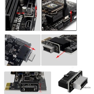 Aod อะแดปเตอร์เชื่อมต่อเมนบอร์ด USB 3 0 3 1 19-Pin Header Type-E Female to Male