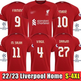 เสื้อกีฬาแขนสั้น ลายทีมชาติฟุตบอล LFC NP2 2022 2023 Salah Firmino Mane Virgil Darwin UEFA League Version PN2