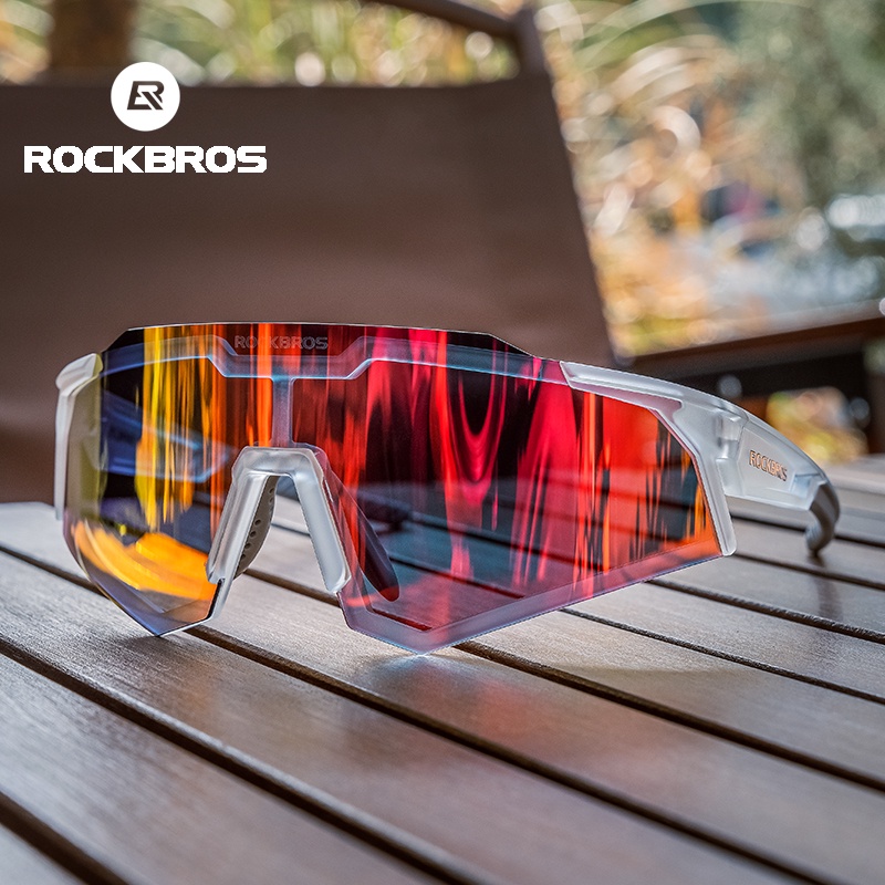 Rockbros โฟโตโครมิก แว่นตาโพลาไรซ์ ขี่จักรยาน ปรับจมูก รองรับสายตาสั้น พร้อมสายคล้อง สําหรับกีฬา