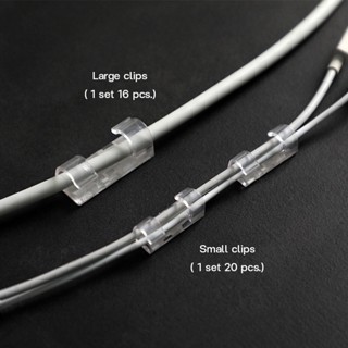 Transparent cable wiring clips : คลิปล็อกสายไฟ คลิปใสจัดระเบียบสาย คลิปล็อคสายแลน พร้อมกาวในตัว