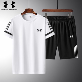 Under.armour เสื้อยืดคอกลม แขนสั้น กางเกงขาสั้น ผ้าเรยอน แห้งเร็ว ระบายอากาศ สําหรับผู้ชาย เหมาะกับการวิ่ง เล่นกีฬากลางแจ้ง [M-5XL]