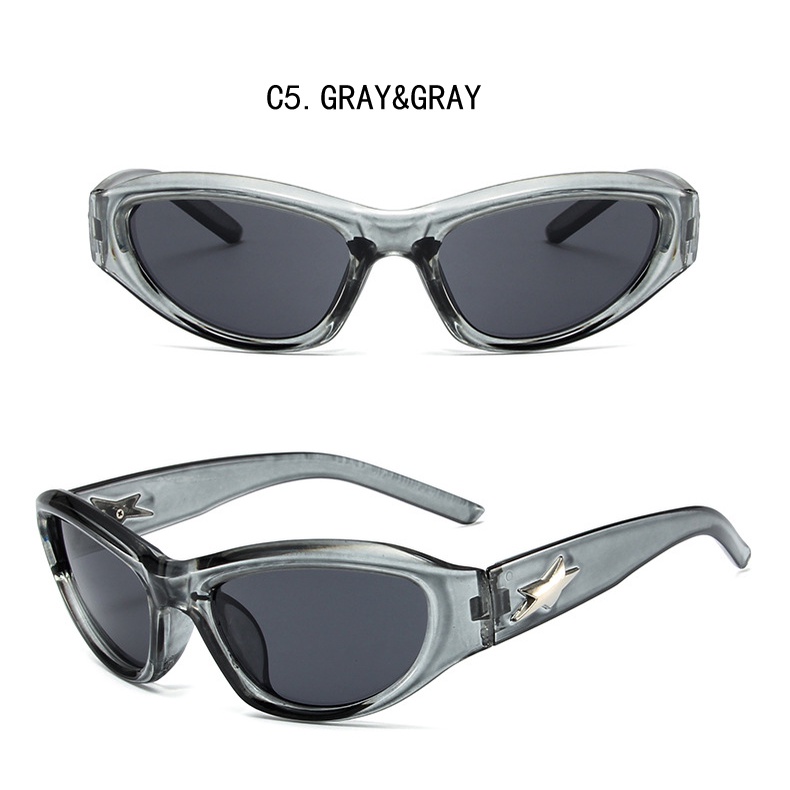 【จัดส่งฟรี】 Y2k แว่นตากันแดด ป้องกันรังสียูวี สไตล์ฮิปฮอป เหมาะกับการเล่นกีฬา ขี่จักรยาน สําหรับผู้หญิง และผู้ชาย - รูปที่ 6