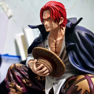 พร้อมส่ง โมเดลฟิกเกอร์ Pvc อนิเมะวันพีช GK Silvers Rayleigh Red hair Shanks Statue