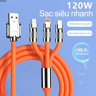 Ready 3-in-1/120w 6a Fast Charging Cable, Zinc And Silicon Alloy, For Ip/type C/micro Usb Serein